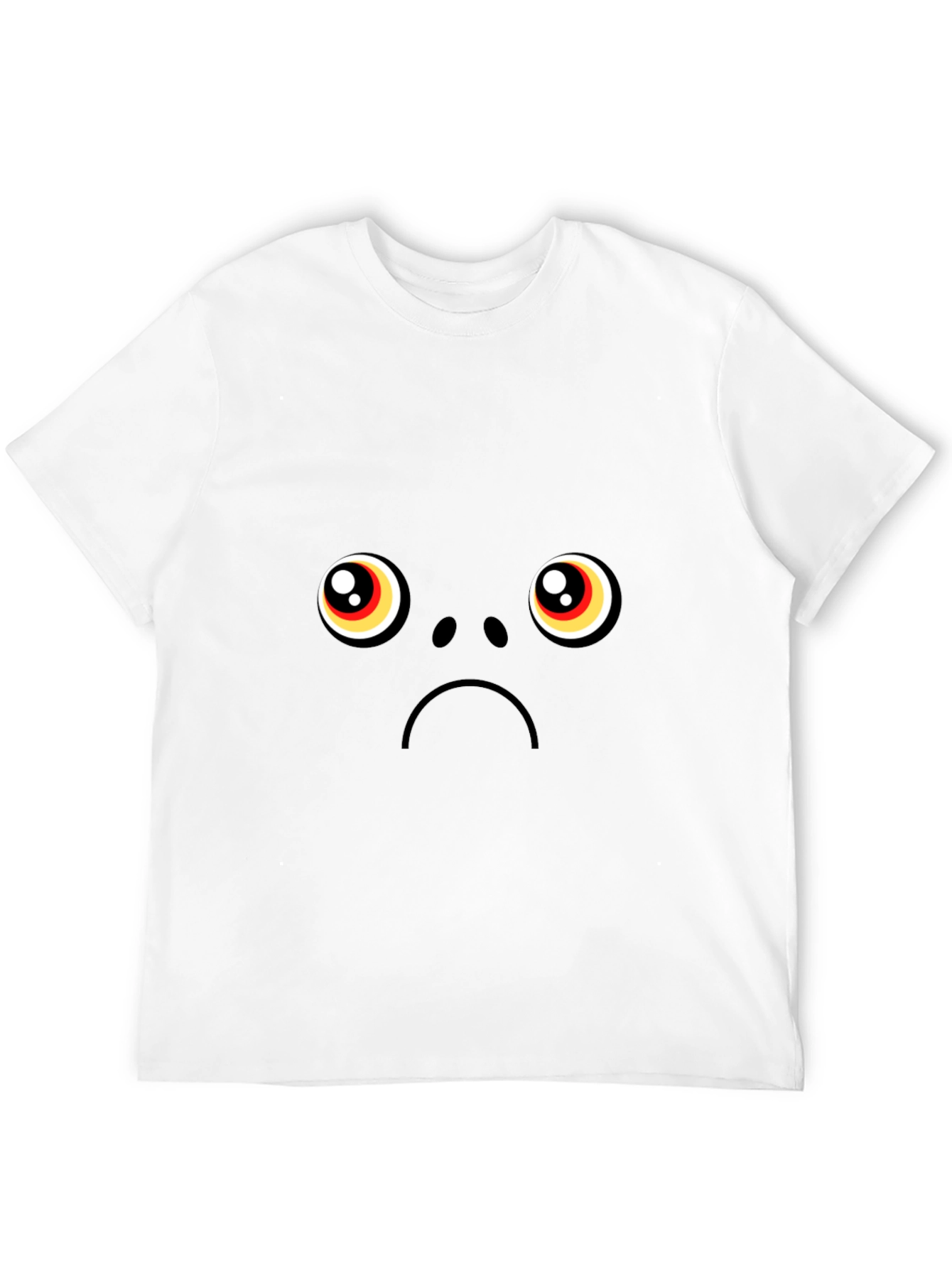 Sad Pug Face Black T-Shirt - Express Your Mood