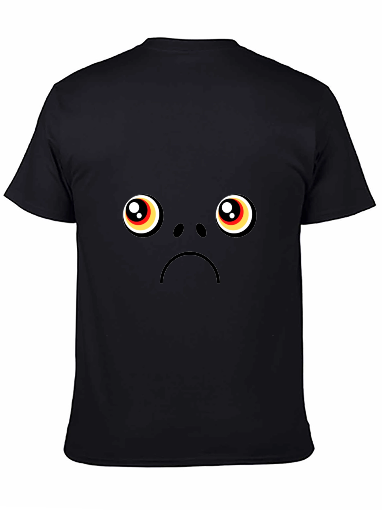 Sad Pug Face Black T-Shirt - Express Your Mood