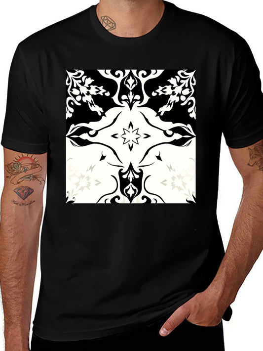 Abstract Pattern Black Graphic Tee