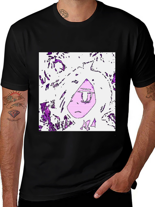 Edgy Anime Graphic Black T-Shirt