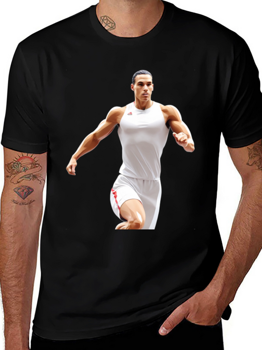Athlete Graphic Tee - Sporty Black T-Shirt