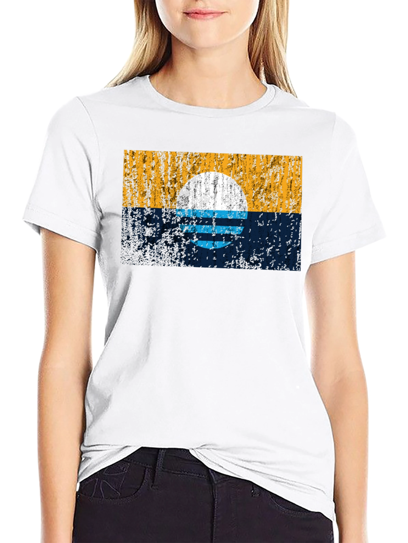 Sunset Graphic Tee - Retro Style Black T-Shirt