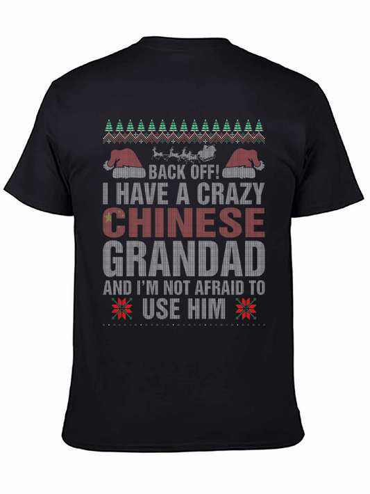 Crazy Chinese Grandad Ugly Christmas T-Shirt