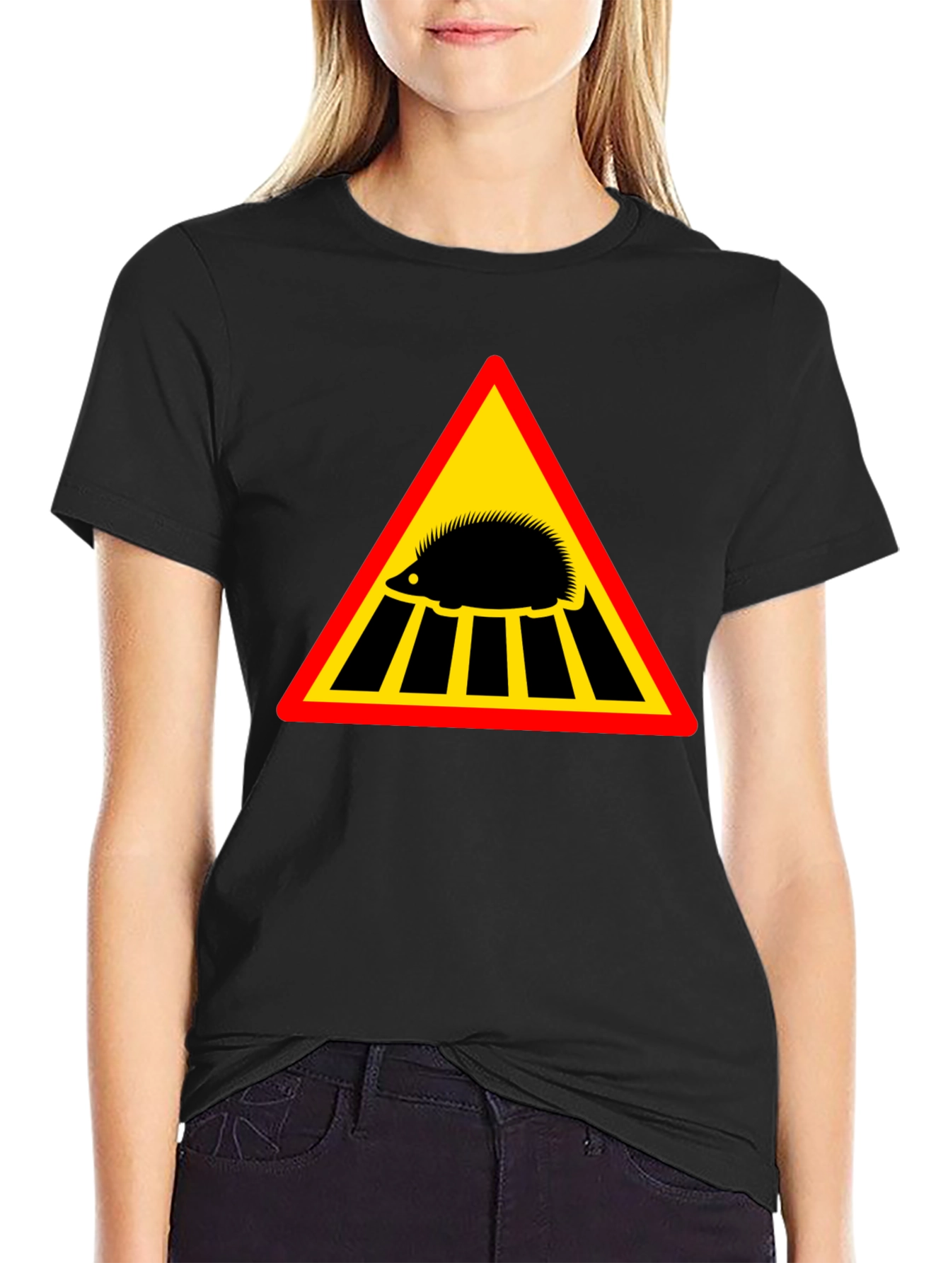 Hedgehog Crossing Mens Black T-Shirt