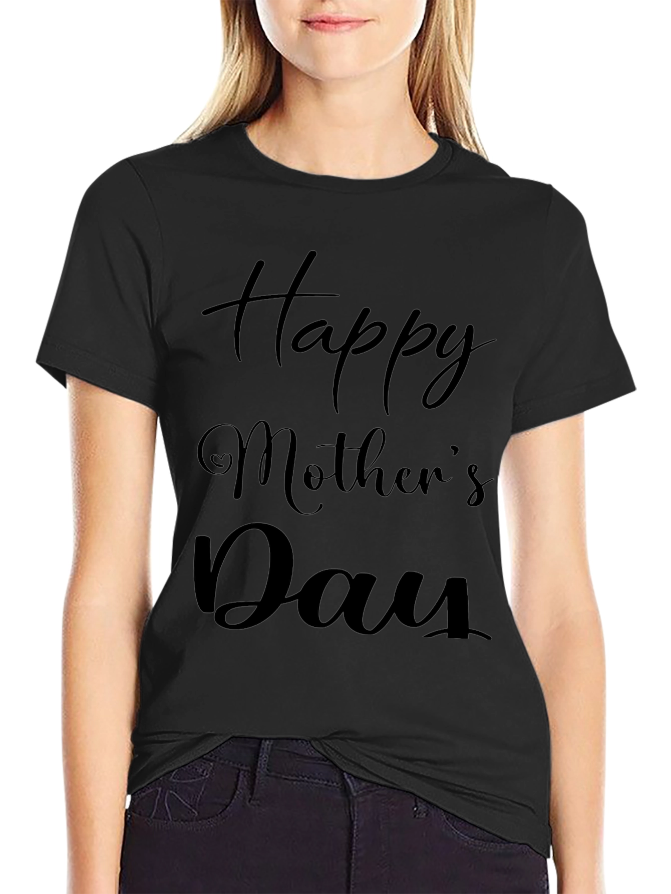Happy Mothers Day T-Shirt - Black