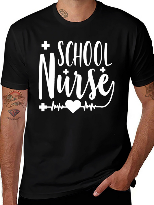 School Nurse Graphic T-Shirt - Black Cotton Tee