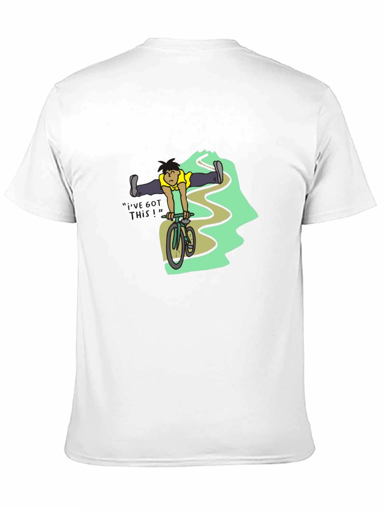 Black T-Shirt with Cyclist Graphic