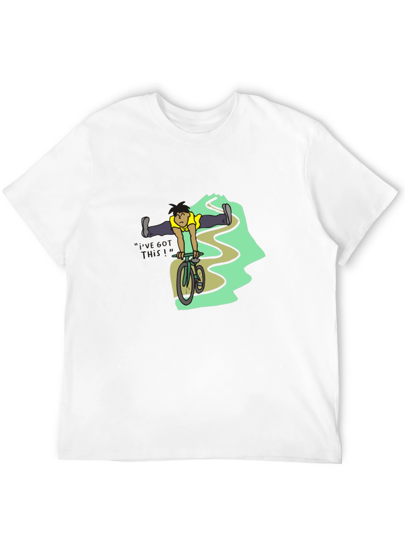 Black T-Shirt with Cyclist Graphic