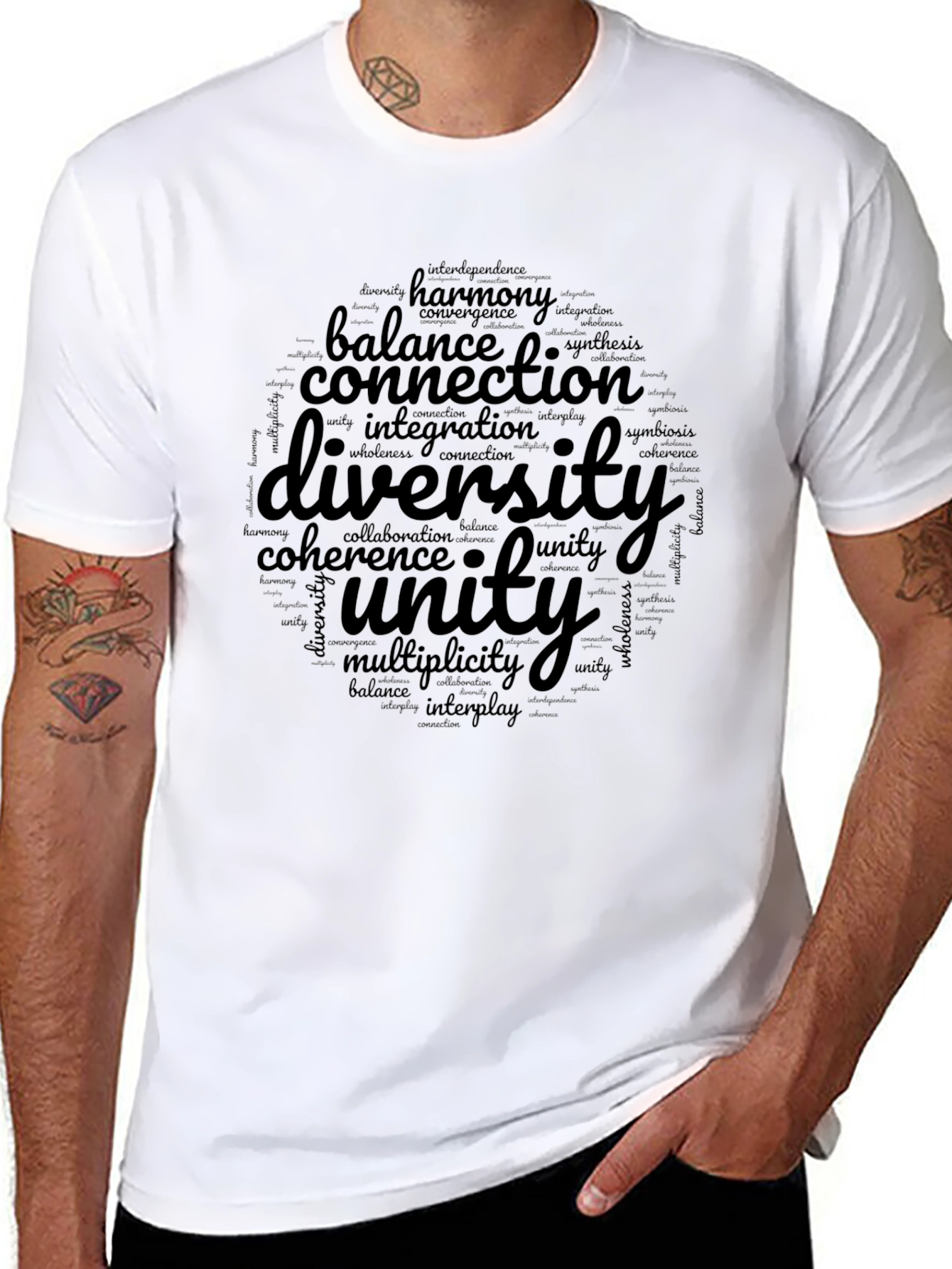 Diversity & Unity Word Art Graphic Tee
