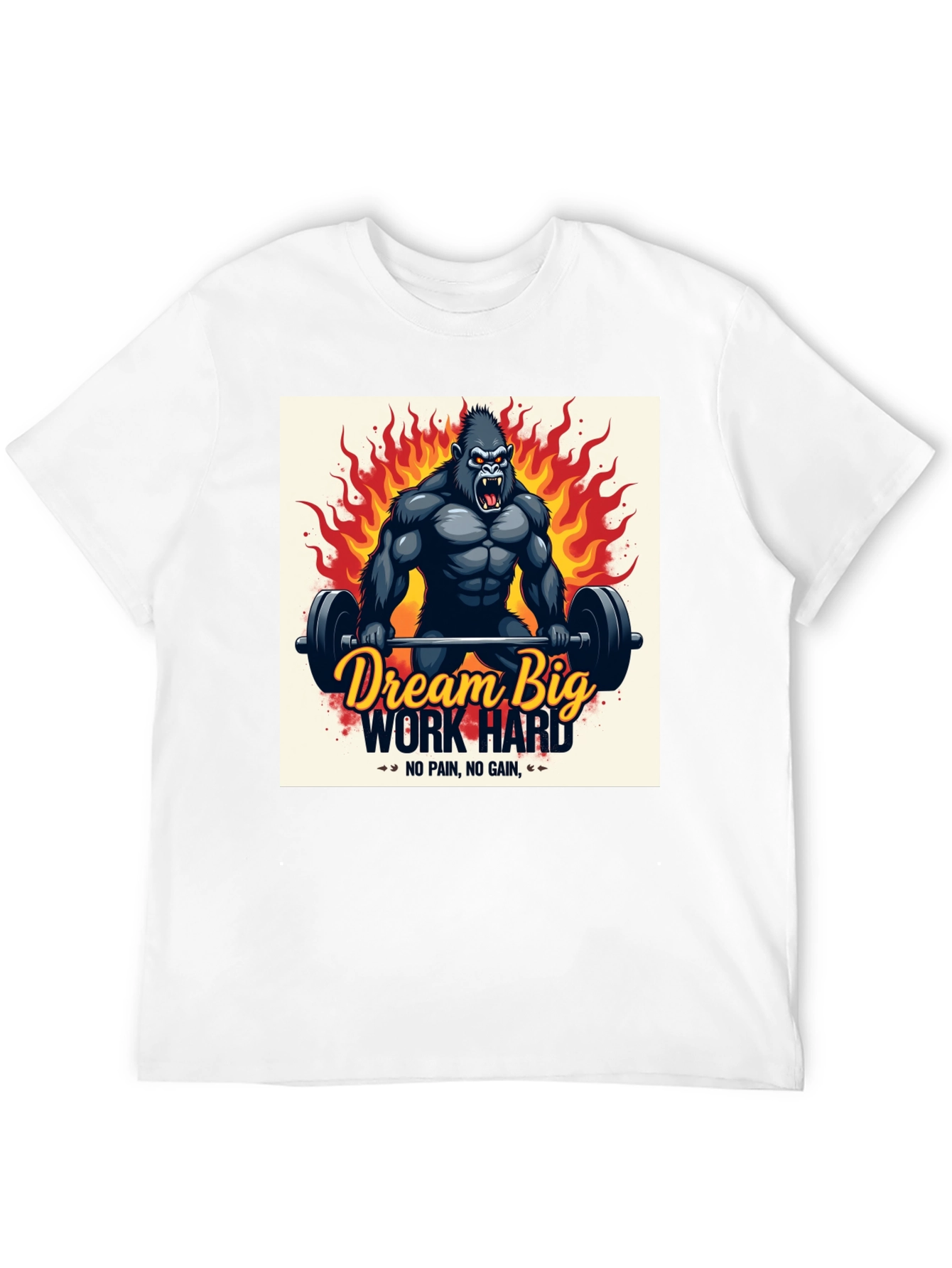 Dream Big Work Hard Gorilla Graphic T-Shirt