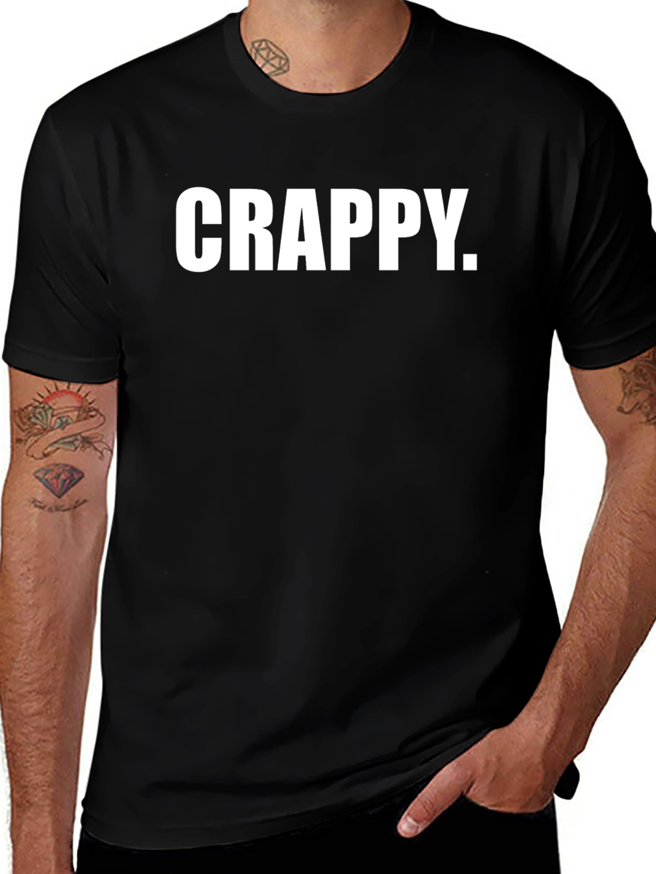 Crappy Graphic Tee - Black Casual T-Shirt