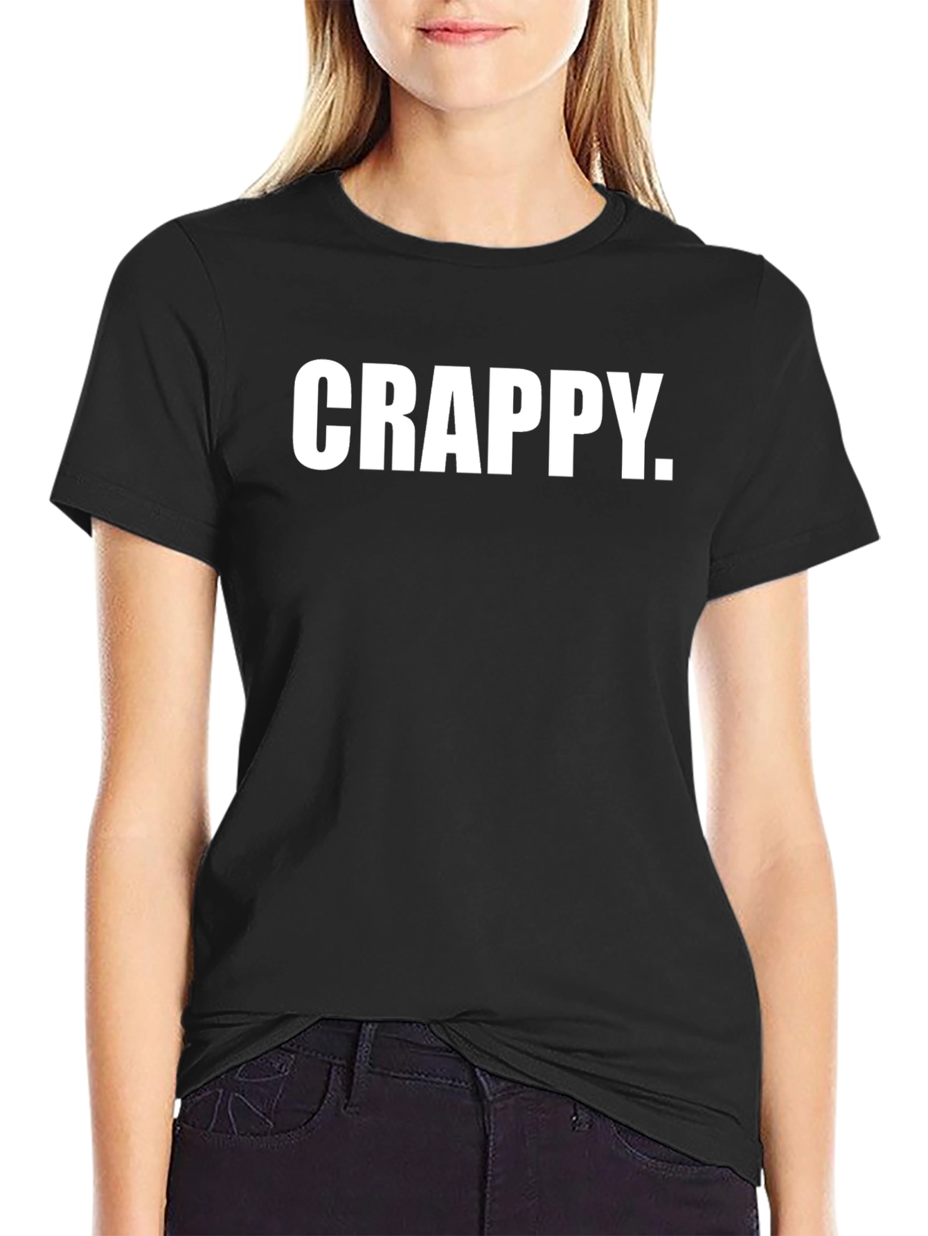 Crappy Graphic Tee - Black Casual T-Shirt