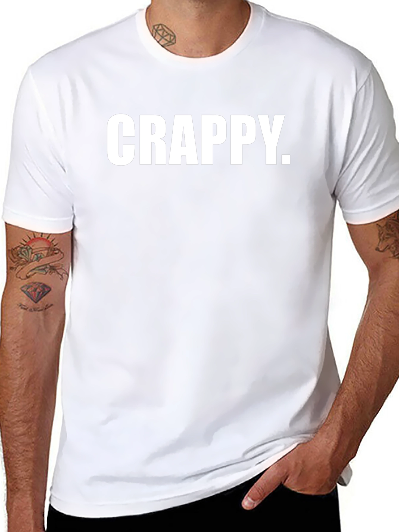 Crappy Graphic Tee - Black Casual T-Shirt