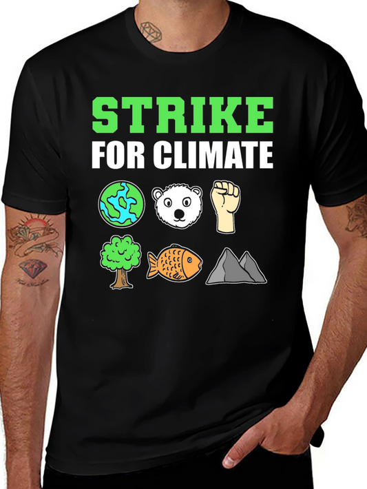 Strike For Climate T-Shirt - Earth Bear Tree Fish Mountains