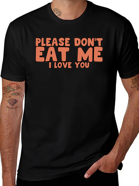 Funny Please Dont Eat Me Graphic Tee - Black