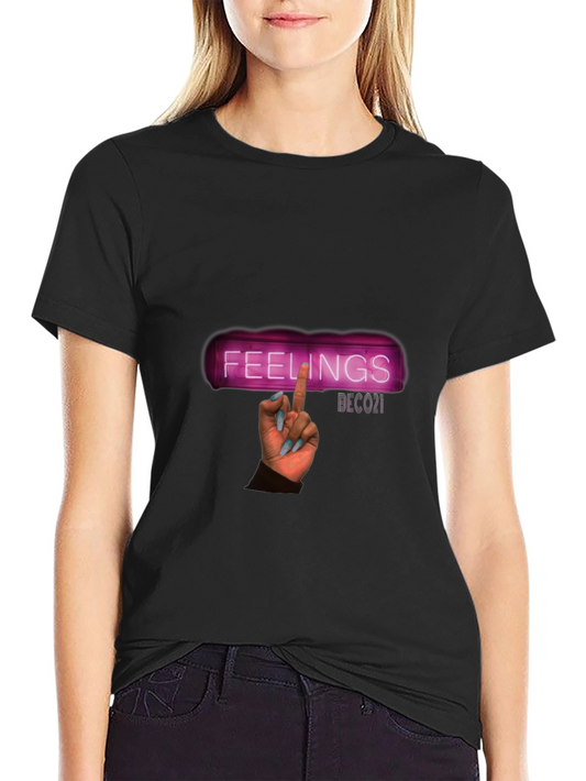 Feelings Graphic Print Black T-Shirt