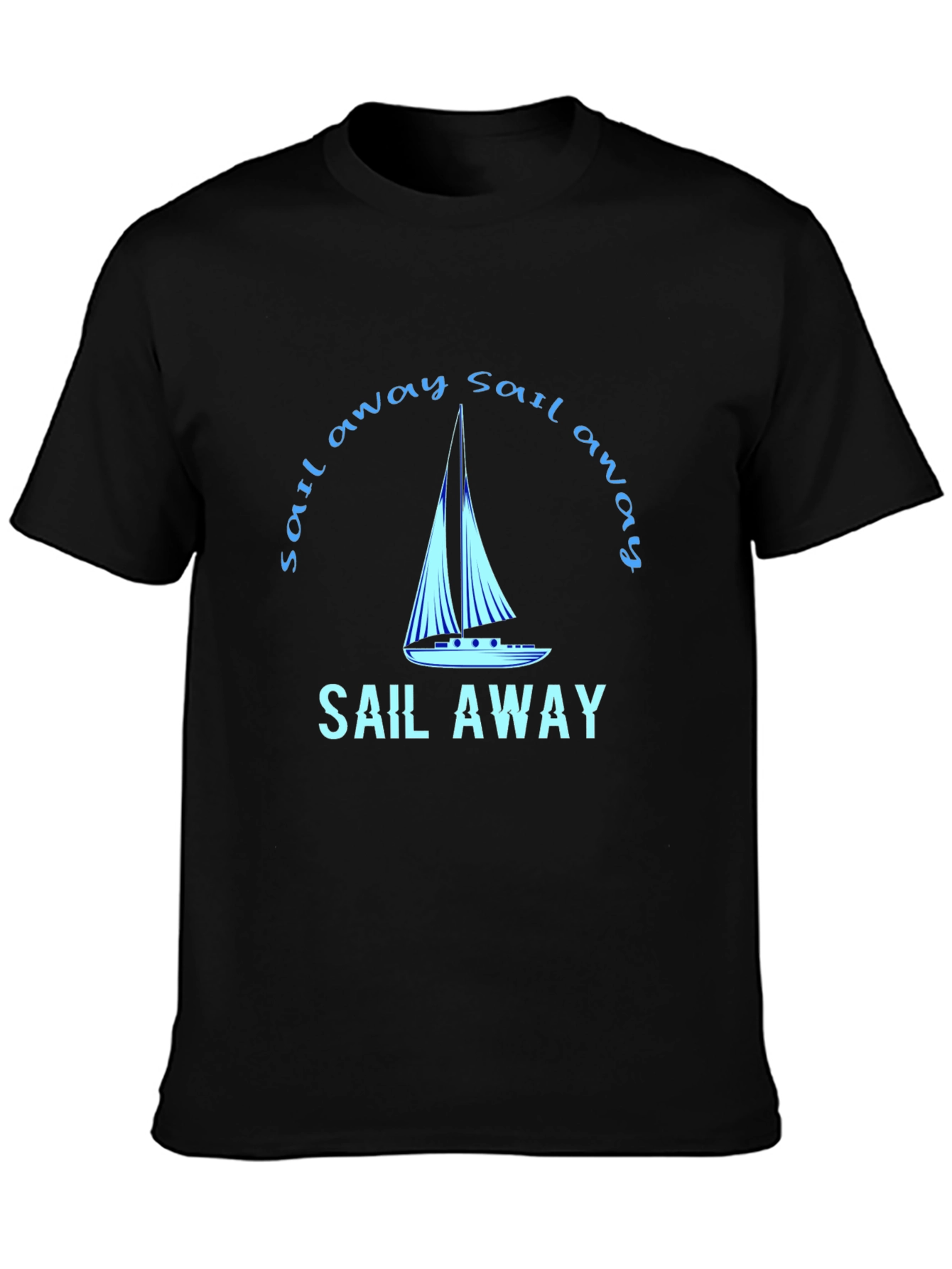 Sail Away Graphic Tee - Black Cotton T-Shirt