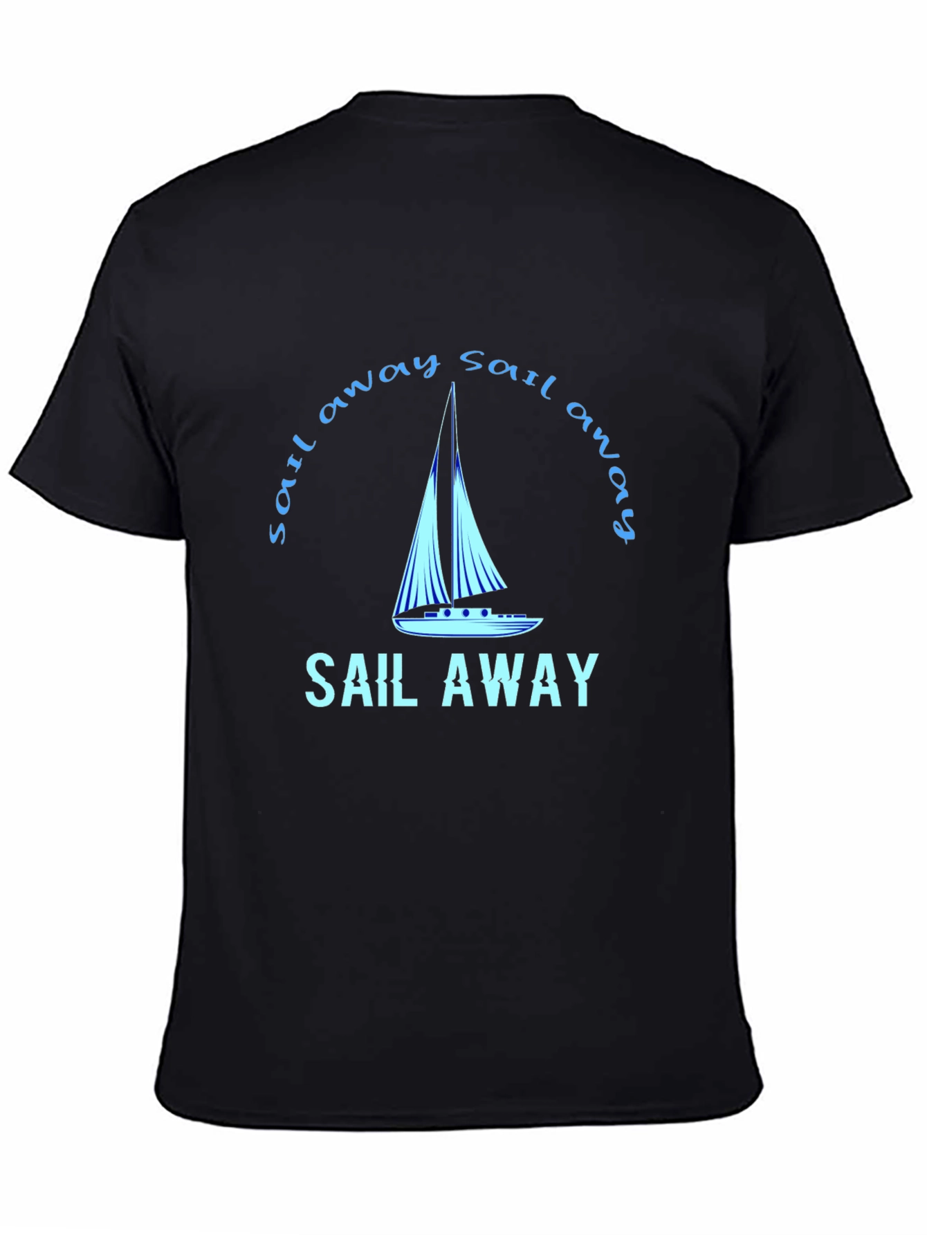 Sail Away Graphic Tee - Black Cotton T-Shirt