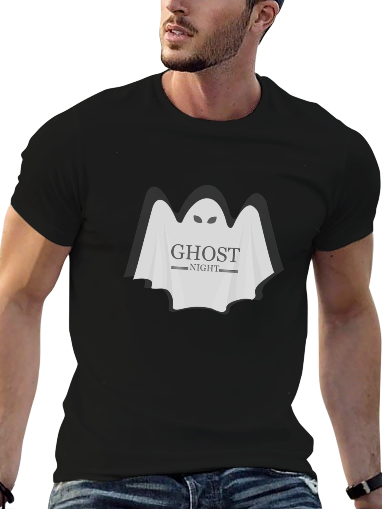 Ghost Night Graphic T-Shirt - Halloween Apparel