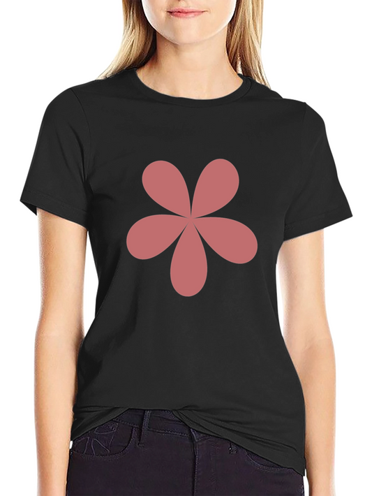Flower Power Tee - Casual Black Graphic T-Shirt