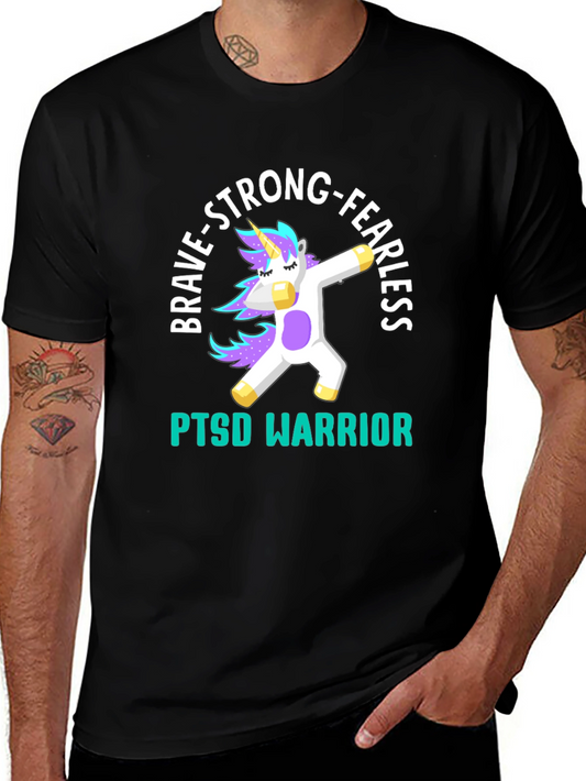 PTSD Warrior Unicorn Graphic T-Shirt