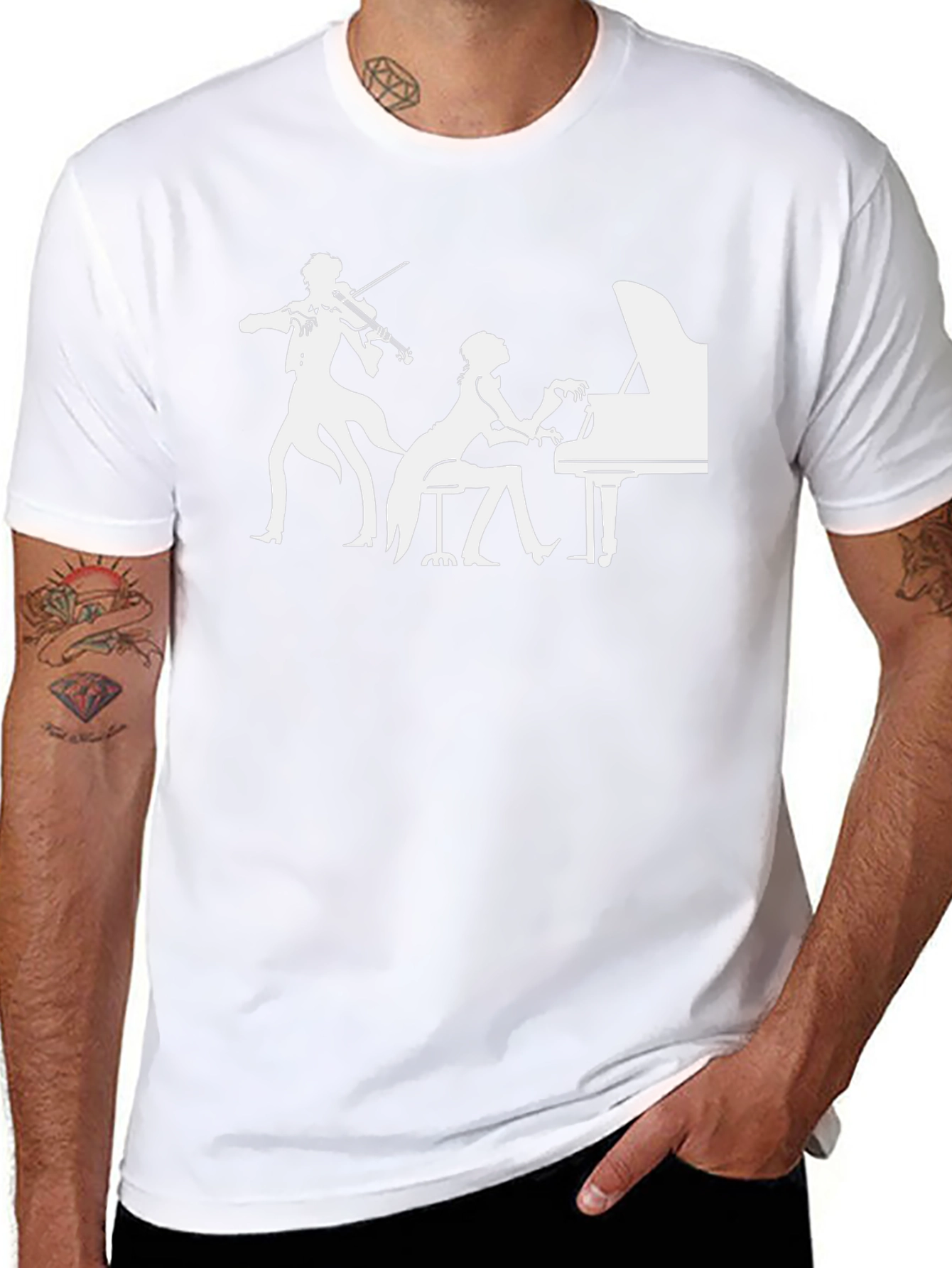 Musical Duet Graphic Tee - Piano & Violin Concert