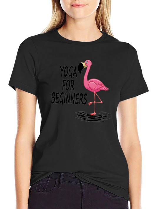Yoga Flamingo Mens Black T-Shirt