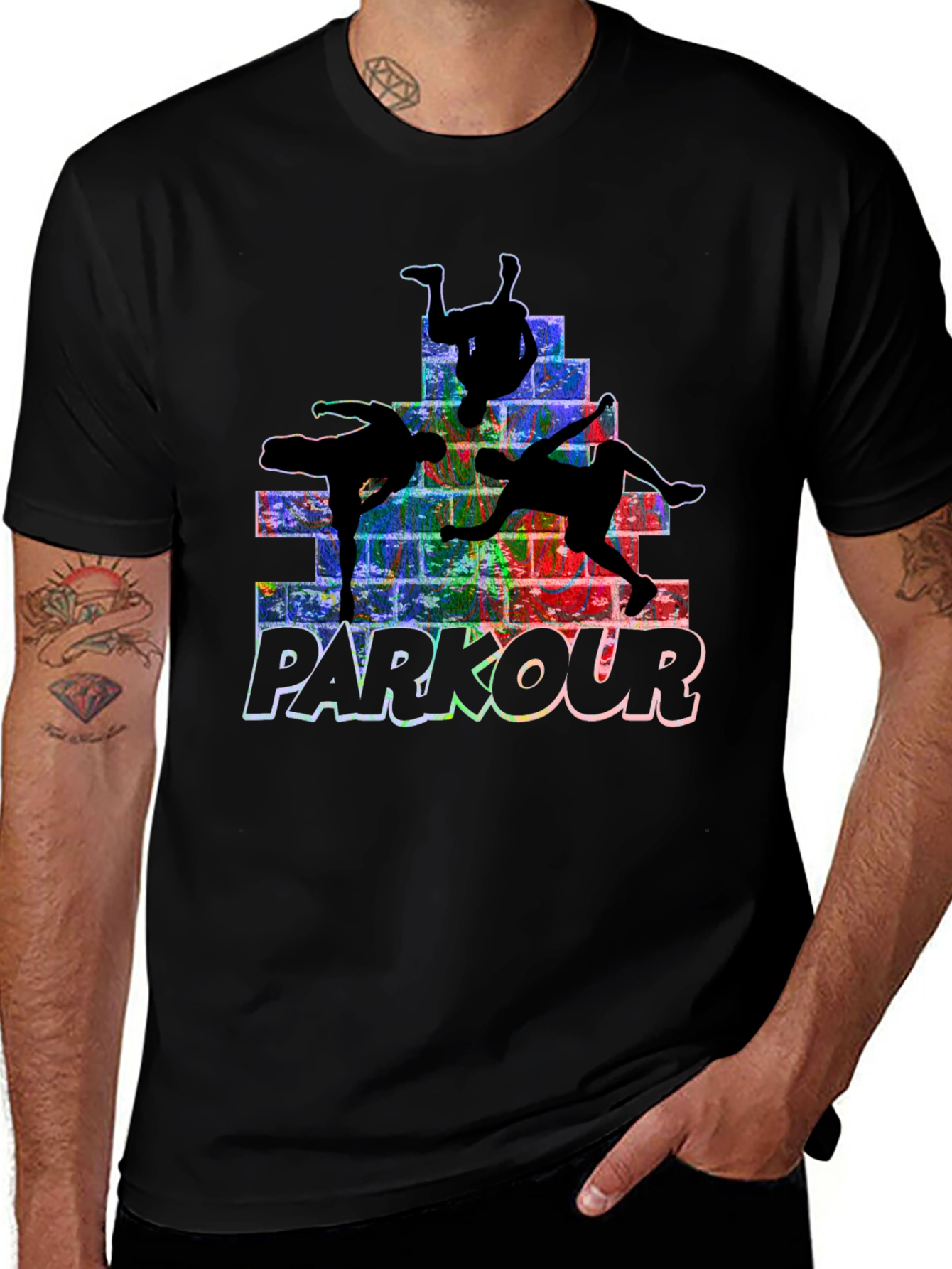 Parkour Silhouette Graphic Tee - Urban Style