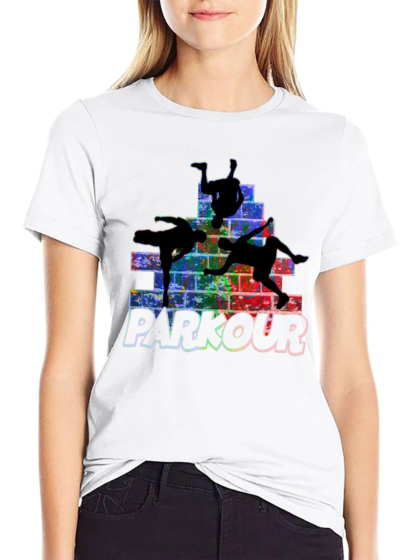 Parkour Silhouette Graphic Tee - Urban Style