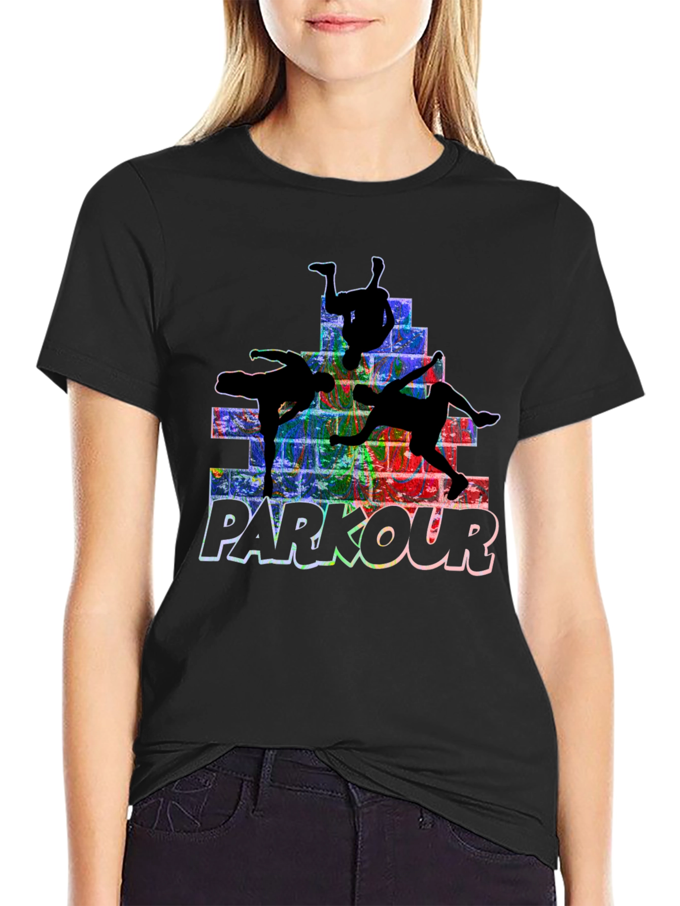 Parkour Silhouette Graphic Tee - Urban Style