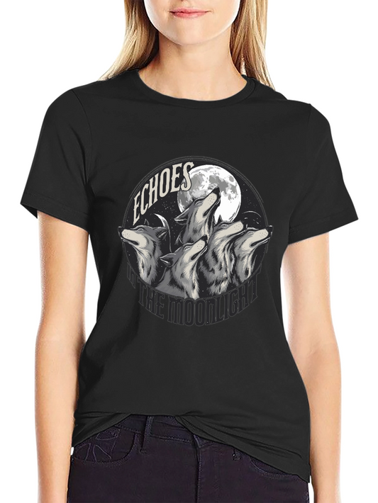 Echoes in the Moonlight Wolves Graphic T-Shirt