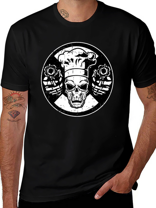 Chef Skull Graphic T-Shirt - Culinary Chaos