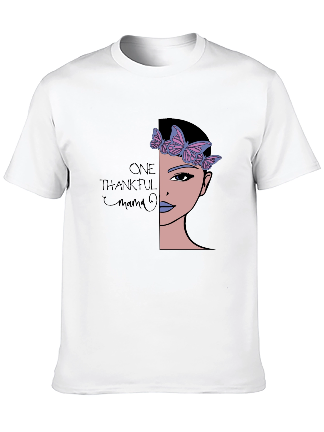 Thankful Mama Graphic Tee - Soft Black T-Shirt