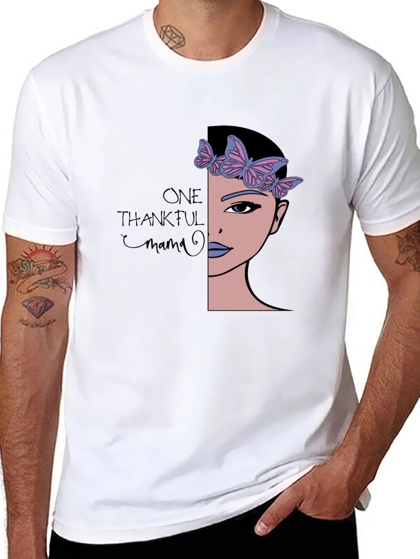 Thankful Mama Graphic Tee - Soft Black T-Shirt
