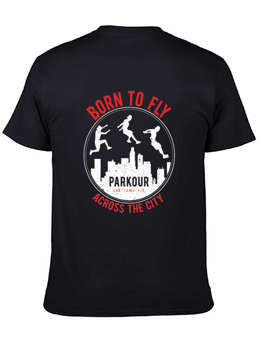 Born to Fly Parkour City Black T-Shirt