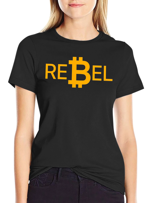 Rebel Bitcoin Graphic Tee - Black Cotton T-Shirt