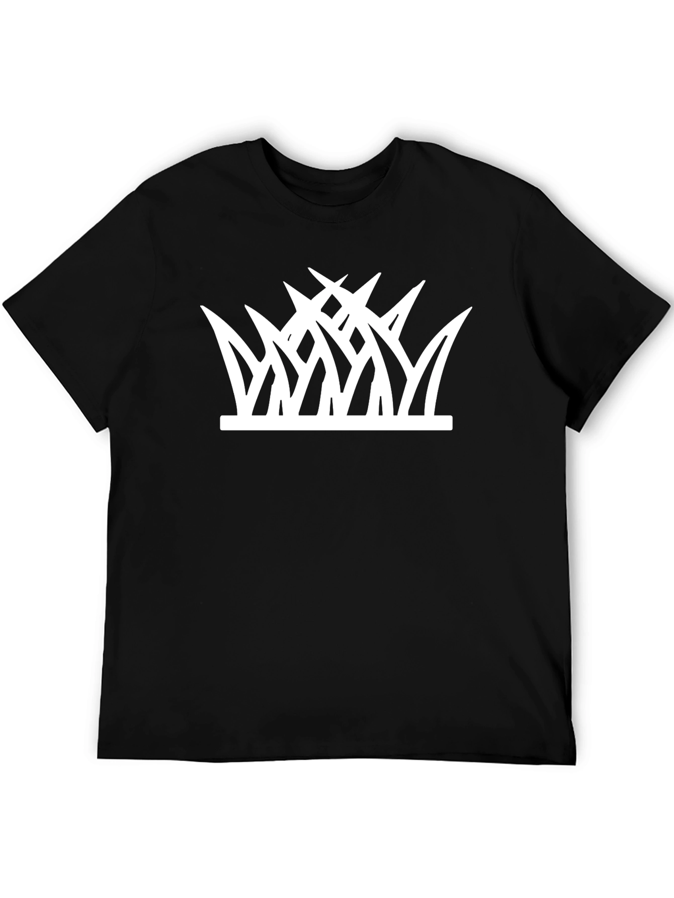 Grass Graphic Tee - Black Cotton Casual