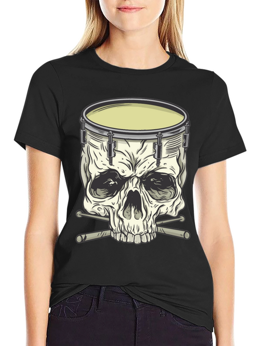 Drum Skull Graphic Tee - Rock Music Shirt