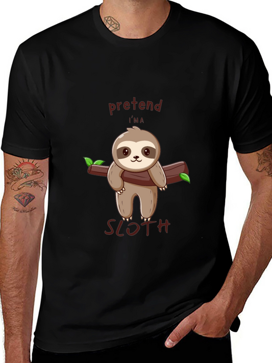 Pretend Im A Sloth Tee - Cute Cartoon Animal T-Shirt