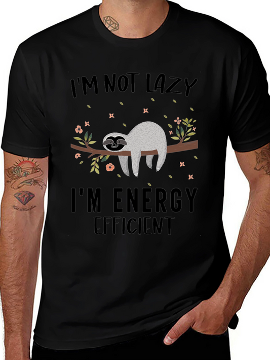Funny Sloth Im Not Lazy Graphic T-Shirt