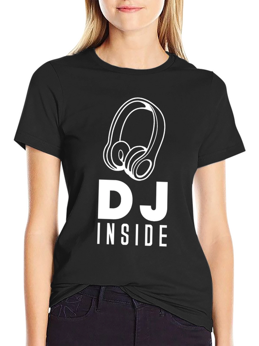 DJ Inside Graphic Tee - Black Cotton Blend