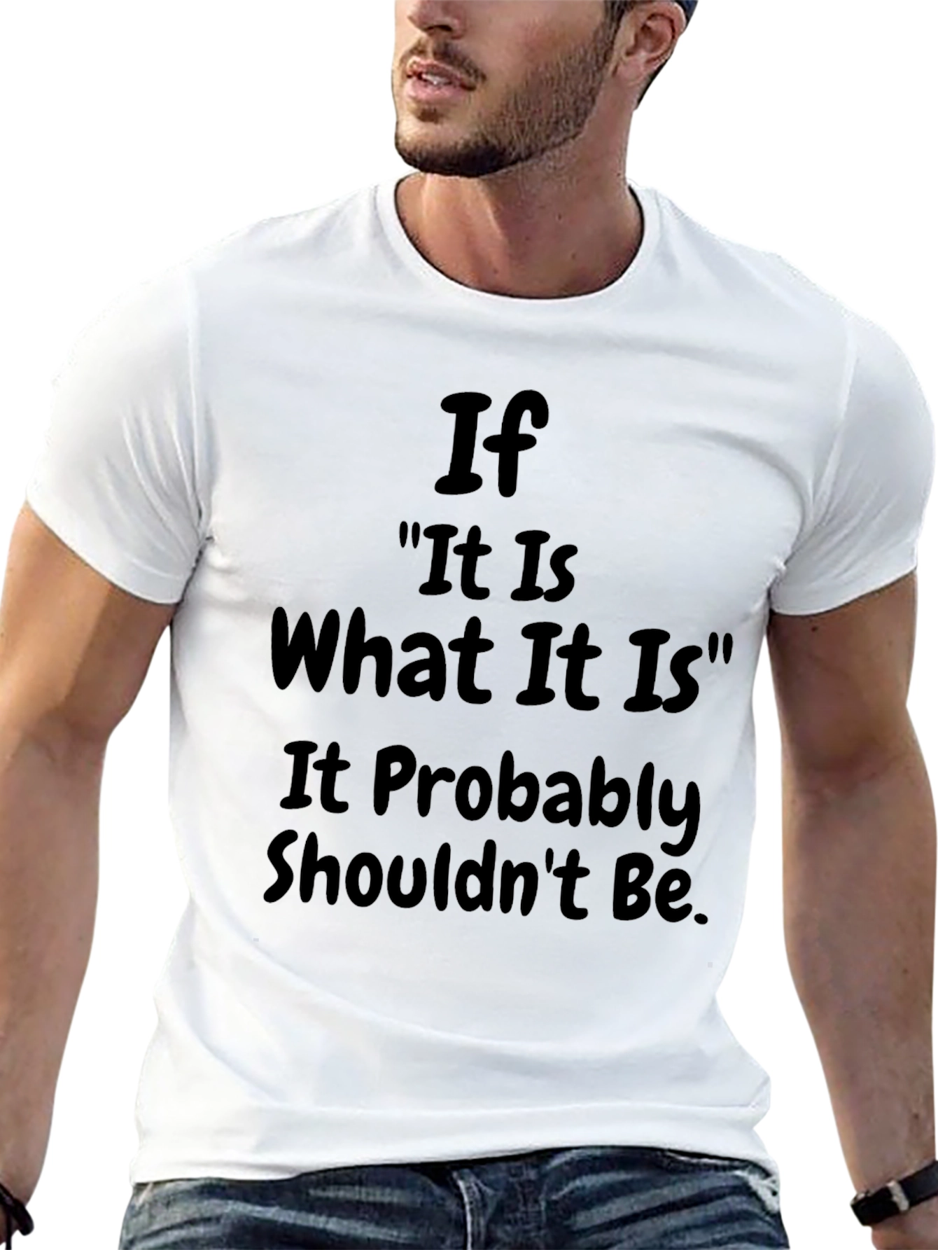 Humorous Slogan Graphic T-Shirt - Black