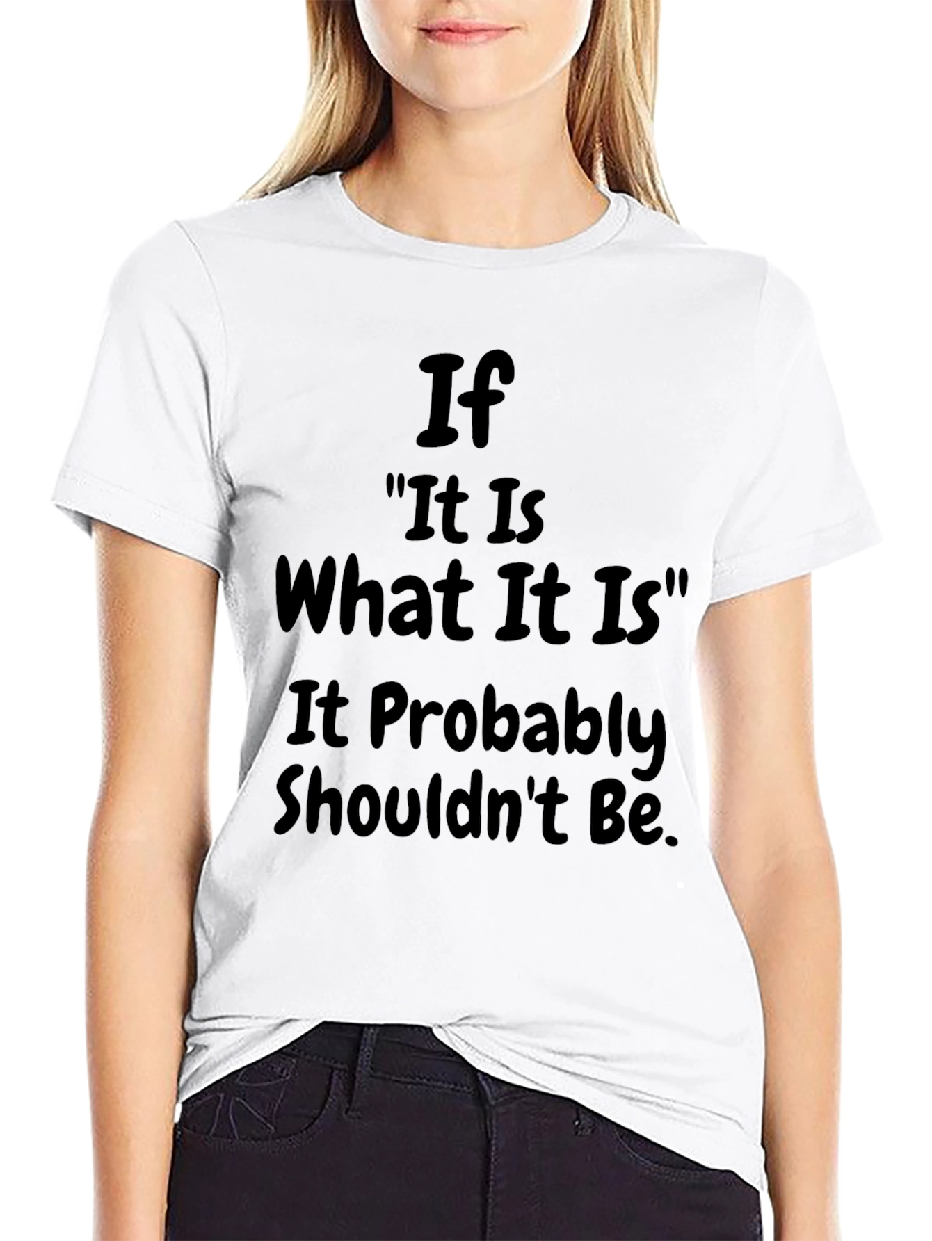 Humorous Slogan Graphic T-Shirt - Black