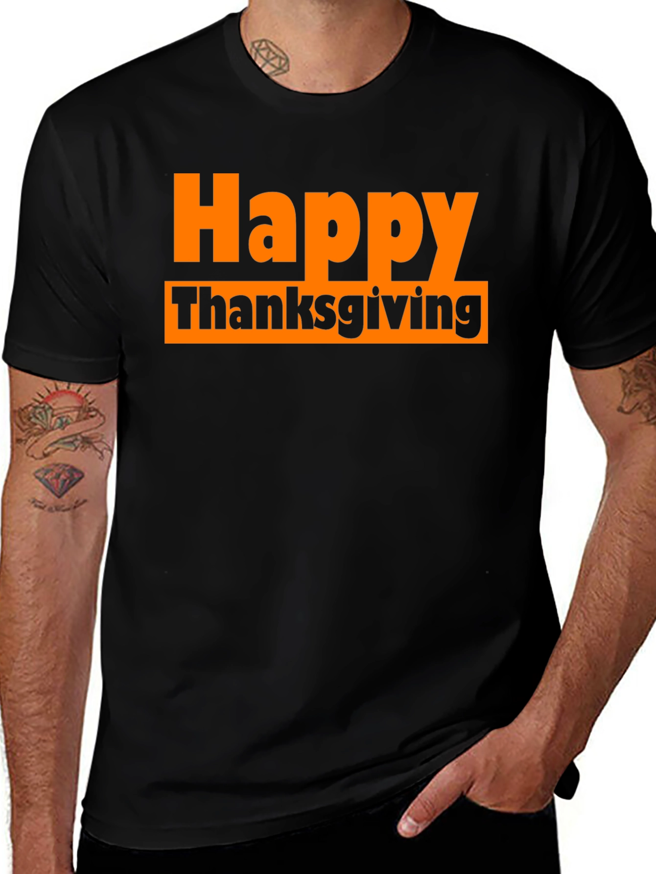 Happy Thanksgiving Black T-Shirt