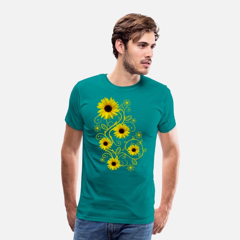 yellow blooming sunflowers ornament flower floral