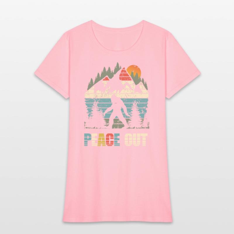 yeti peace out bigfoot sasquatch retro vintage