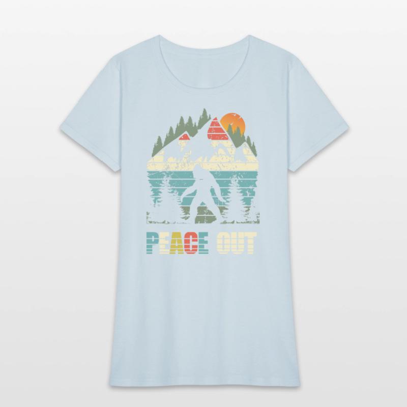 yeti peace out bigfoot sasquatch retro vintage