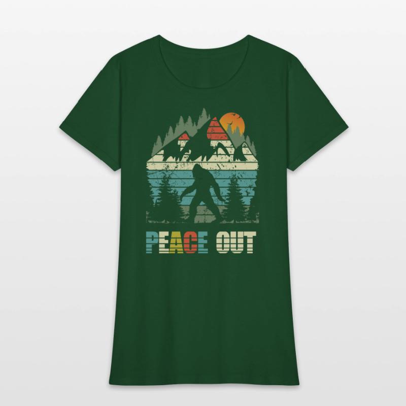 yeti peace out bigfoot sasquatch retro vintage