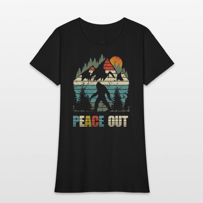 yeti peace out bigfoot sasquatch retro vintage