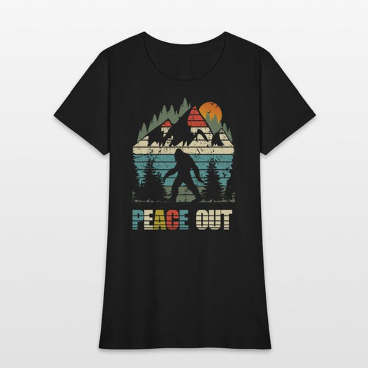 yeti peace out bigfoot sasquatch retro vintage
